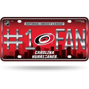Rico Industries NHL Carolina Hurricanes #1 Fan Metal License Plate Tag