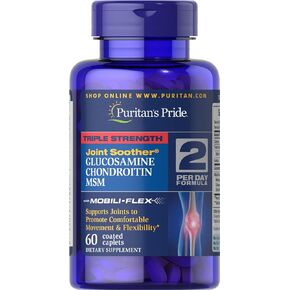 Puritan's Pride الجلوكوزامين ذو القوة الثلاثية والكوندرويتين ومهدئ المفاصل Msm، 60 قطعة in Kuwait