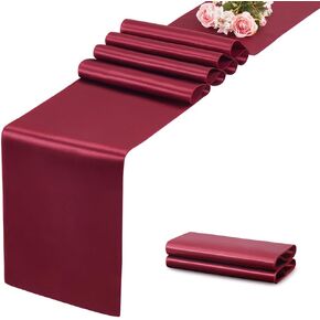 12 Pack Light Pink Table Runner 12x108 Inches Long, Satin Silk-Like Smooth Table Decor for Wedding Prom Event Party