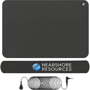 Earth Mat Grounding Pad with 15ft Cord, Earth Connected Grounding Mat for Sleeping, Pain, Enhanced Circulation & Anxiety, Anti-Slip PU Leather Grounding well mat at Home, Office & Work (24"x16")