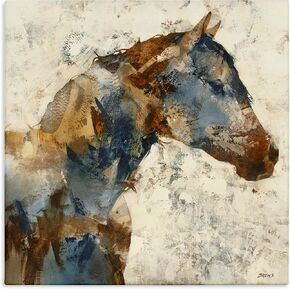 Stupell Industries Abstract Horse Layered Blocked Strokes Earth Tones Canvas Wall Art, Design By Scott Brems