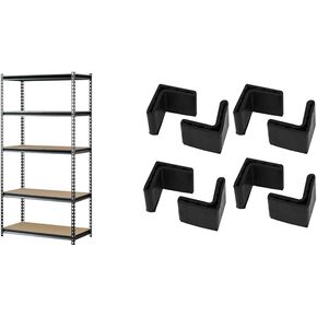 رف العضلات UR361872PB5PAZ-SV رف تخزين فولاذي باللون الفضي، 5 أرفف قابلة للتعديل، سعة 4000 رطل، ارتفاع 72 بوصة × عرض 36 بوصة × عمق 18 بوصة in Kuwait