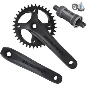 Mountain Bike Crankset MTB 1x Square Taper Crankset 104 BCD 170mm Crank 32/34/36T Compatible
