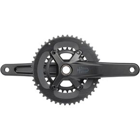 microSHIFT Sword 2X Crankset - 172.5mm, 10-Speed, 46/29t, 110 Asym BCD, 24mm Spindle, Black, Gray