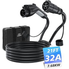EV Charger Extension Cable, J1772 Extension Cable 40A 21FT Charging Cord for Electric Vehicle 110V-240V Compatible for All SAE J1772 Chargers (40Amp - 21FT)