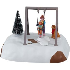 Lemax Puppy Gets a Swing Ride, Battery Operated (4.5V) #14836