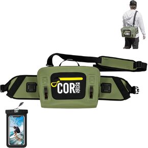 Waterproof Fanny Pack | 8L Submersible Lumbar Waist Pack with Airtight Zipper | Perfect for Boating, Swimming, Camping, Hiking Paddleboarding, Fly Fishing | includes IPX8 Waterproof Phone Case