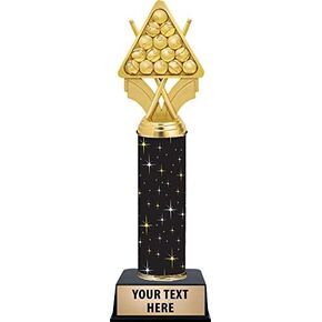 Billiard Trophy, 11" Black Midnight Pool Billiards Trophy, Free Engraving Prime