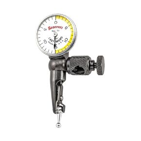 Starrett 711 Last Word Dial Test Indicator with Body Clamp and Case - White Half Shaded Face, .030" Range, 0-15-0 Dial Reading, .001" Graduations - 711FSZ
