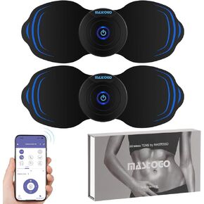 Wireless Tens Unit Muscle Stimulator - Two Sets of Tens Unit Massager for Pain Relief - Up to 12 Mode 20 Intensity Portale with App Controlled Bluetooth TENS EMS Muscle Stimulator Machine