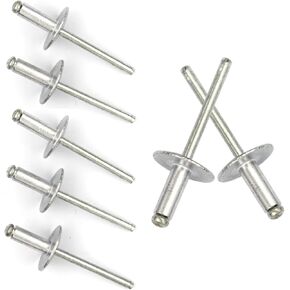 60 Pcs Large Flange Blind Rivets, Aluminum,Flange Diameter 5/8" (16 mm),Pop Rivets Assortment Kit Blind Rivet (3/16"×9/16"(4.8×13mm))