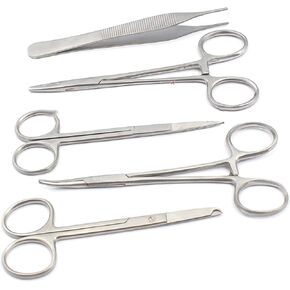 5 Pieces Scissors Forceps HEMOSTATS Needle Holders