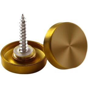 4PCS Decorative Caps Mirror Screws 16mm Brushed Rose Golden Finished Cover Nails Sign Advertising Screw Fastener Constructed with Stainless Steel for Glass Signboards, Bathroom Panels