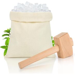 Lewis Ice Bag and Mallet, Ice Crushers for Home Use, Ice Crushing Bag for Bartender Kit Set & Bar Tools Kitchen Accessory