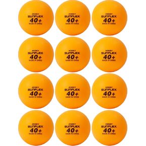 Sunflex Hobby Table Tennis Balls - Pack of 12 Ping Pong Balls - Plastic 40+ Table Tennis Pack of Training Balls - Available in Two Colors White and Orange