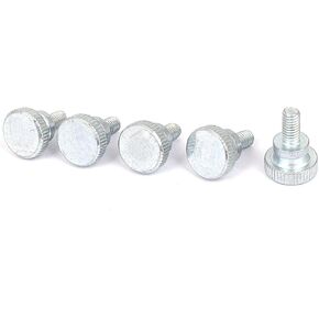 uxcell M4x8mm Zinc Plated Step Hand Screw Flat Knurled Head Thumb Screws Bolts 5 Pcs