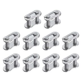 uxcell 10Pcs #41/ DIN/ISO 085 Chain Master Connector Link Roller, 1/2" Pitch Stainless Steel, Standard Connecting Split Links