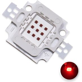 1Pcs 10W High Power LED Chip Blue Super Bright Light SMD COB Emitter Components Diode Replacement Bulb Lamp Beads DIY Lighting(Blue445nm-450nm/1050mA/10Watt/ DC 8V-10V)
