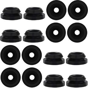 16pcs RV Stove Grommets, Black Furnace Grommet Protective Rubber Grommet Assortment Kit Compatible with Magic Chef Stove Grates