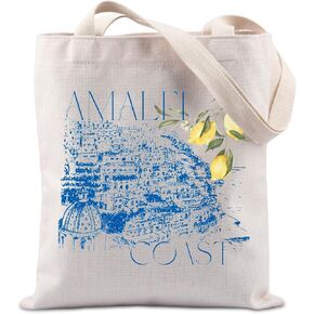 Lywjyb Birdgot Amalfi Coast Tote Bag Italian Coast Gift Italian Fresh Lemon Gift Amalfi Coast Travel Shopping Bag