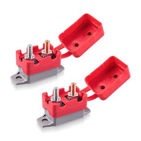 2 PCS DC 12V - 24V 30Amp Automatic Reset Circuit Breaker for Car, ATV, RV, Ship, Battery Chargers and More（with Cover）