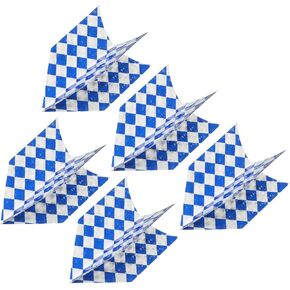 PATIKIL Slim Dart Flights, 5 Pack Aluminum Foil Unique Design Dart Accessories for Steel Tip Dart and Soft Tip Darts, Blue Silver Tone