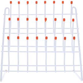 Drying Rack for Lab, 24 Pegs Metal Drain Rack Wall Mount Storage Holder, Lab Dry Clean Rack for Beaker Test Tube Glassware Water Cup Towels, White