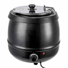 DEXSO 10.5Qts Commercial Soup Kettle Warmer with Hinged Lid and Detachable Stainless Steel Pot - Ideal for Parties, Buffets, and Catering Events