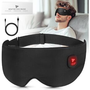 Heated Eye Mask Cordless, Warm Compress for Eyes, Washable Heated Eye Masks for Dry Eyes, with 3 Temperature Modes & Auto Shut-Off for Sleep, Stye Blepharitis Chalazion MGD (Black)
