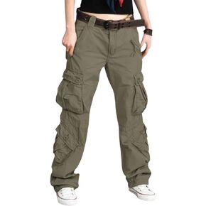 CHARTOU Women's Casual Work Cargo Pants with Multi Pockets Hiking Tactical Military Long Trousers
