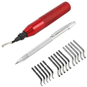 Deburring Tool - Deburring Tool with 15 Extra High Speed Steel Swivel Blades - 360 Degree Rotary Head Deburring Tool for Metal, Resin, Aluminum, Copper, Plastic, 3D Printing Edges, Wood
