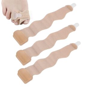 Agatige 3pcs Toe Separator Wraps, Elastic Fabric Silicone Toe Spreaders Big Toe Straightener Bunion Corrector for Women Men Hammer Toes, Overlapping Toes, Hallux Valgus, Calluses
