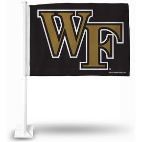 Rico Industries NCAA Wake Forest Demon Deacons Alternate Double Sided Double Sided Car Flag - 16" x 19" - Strong Pole that Hooks Onto Car/Truck/Automobile