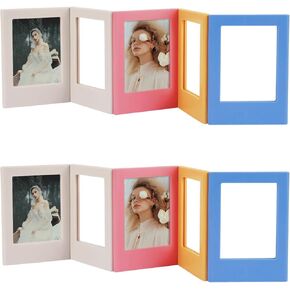 12 Pack Magnetic Picture Photo Frame for Polaroid, 2x3 Mini Fridge Photo Compatible with Instax, Acrylic Refrigerator Magnet Frame Holder (Gray, Pink, Yellow, Blue)