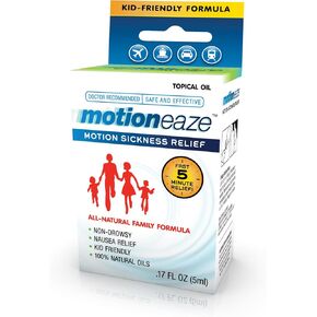 MotionEaze Non-Drowsy Motion Sickness Relief - All Natural Drug Free Formula - Made in The USA - 5ml Bottle - Fast Relief for Motion Sickness from Cruises, Cars, Planes