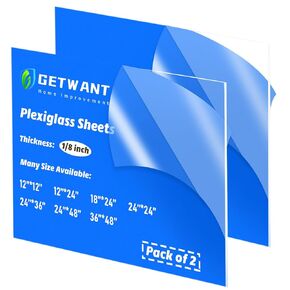 18x24 Plexiglass Sheets 1/8 inch Thick - 2 Pack 18x24 Clear Acrylic Sheets 1/8 Thick (3mm) Ideal for Signs, Crafts, Windows Glass Replacement, Tabletops, LED Light Projects
