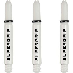 Harrows Supergrip Tweenie Dart Shafts, Polycarbonate Stems, Machined Rings, White (3 Sets)