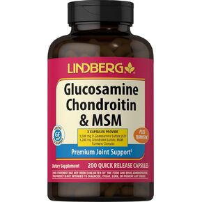 Piping Rock Glucosamine Chondroitin MSM | 200 Capsules | Non GMO & Gluten Free Supplement | by Lindberg