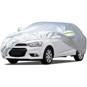 Blueshyhall Car Cover Waterproof All Weather, Half Exterior Cover Outdoor Snow Sun UV Protection, Universal Fit for Sedan