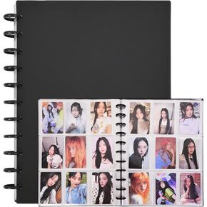 A4 Kpop Photocard Binder with 30Pcs 9-Pocket Inner Pages Photocard Holder Book Sleeves for 2x3’’ Idol Album Cards Polaroid Photo Trading Card DIY Collector, 540 Cards, Black