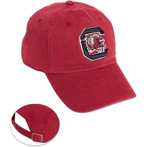 Desert Cactus University of South Carolina Baseball Hat Gamecocks USC Brimmed Embroirderd Hats Cap Adjustable Cloth Strap Adult (Style B1) Red