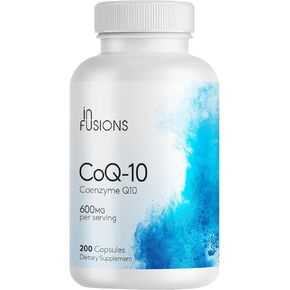 Infusions Maximum Strength Pure CoQ10 600mg - 200 Capsules High Absorption Gluten Free Non-GMO
