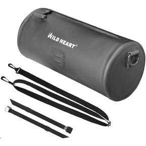 WILD HEART Motorcycle Handlebar Bag Waterproof Motorbike Fork Bag Dirt Bike Handle Bar Bag Universal Bicycle Front Bag Small Tool Bag with Shoulder Strap (Black)
