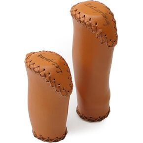 Bike Grips Leather Comfortable Handmade for Twist Shifter Grips, Bike 7/8" Handle Bar Grips Shift Short, for Beach Cruiser Bike Women Men Classic City Vintage Bike Accessories