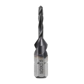 uxcell Combination Drill and Tap Bits Metric M3 x 0.5 Thread 1/4" Hex Shank TiAlN Coated Threading Screw Taps 6542 High Speed Steel Machine Drilling Tapping Tool Kit