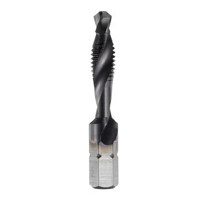 uxcell Combination Drill and Tap Bits Metric M6 x 1 Thread 1/4" Hex Shank TiAlN Coated Threading Screw Taps 6542 High Speed Steel Machine Drilling Tapping Tool Kit
