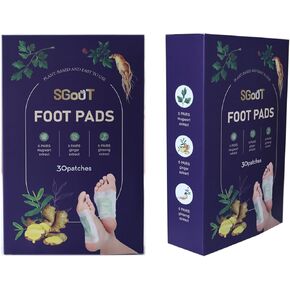 30Pack Ginger Wormwood Ginseng Foot Pads for Better Sleep and Relief, Deep Cleansing Wormwood and Ginger Powder Combination for Foot Care Patch, Effective Relaxation, Improved Sleep