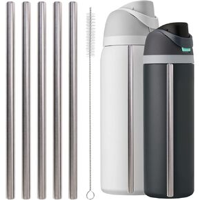 Metal Straw for Owala, Metal Straw for Owala 32 oz 24 oz, With 1 Straw Cleaner, Reusable Stainless Steel Straws Compatible With Owala Water Bottle (5pcs)