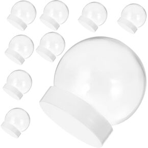10pcs Christmas Snow Globe Clear Ornaments DIY Snow Globes Light Bulb Bottle Snowflake Snow Globe Rose Globe Nativity Crafts for Kids Xmas Water Globe Props Plastic Child with Base