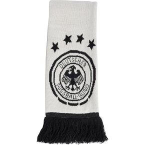 adidas unisex-adult Germany Scarf, White/Black, One Size Fits Most